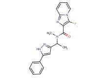 3-fluoro-N-methyl-N-[1-(5-phenyl-1H-pyrazol-3-yl)ethyl]imidazo[1,2-a]pyridine-2-carboxamide