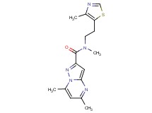 N,5,7-trimethyl-N-[2-(4-methyl-1,3-thiazol-5-yl)ethyl]pyrazolo[1,5-a]pyrimidine-2-carboxamide