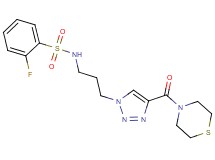 2-fluoro-N-{3-[4-(4-thiomorpholinylcarbonyl)-1H-1,2,3-triazol-1-yl]propyl}benzenesulfonamide