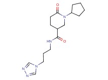 1-cyclopentyl-6-oxo-N-[3-(4H-1,2,4-triazol-4-yl)propyl]-3-piperidinecarboxamide