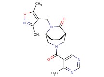 (1S*,5R*)-6-[(3,5-dimethyl-4-isoxazolyl)methyl]-3-[(4-methyl-5-pyrimidinyl)carbonyl]-3,6-diazabicyclo[3.2.2]nonan-7-one
