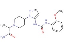 2-{4-[5-({[(2-methoxyphenyl)amino]carbonyl}amino)-1H-pyrazol-1-yl]piperidin-1-yl}propanamide