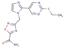 3-({2-[2-(ethylthio)pyrimidin-5-yl]-1H-imidazol-1-yl}methyl)-1,2,4-oxadiazole-5-carboxamide