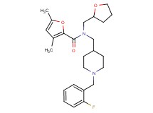 N-{[1-(2-fluorobenzyl)-4-piperidinyl]methyl}-3,5-dimethyl-N-(tetrahydro-2-furanylmethyl)-2-furamide