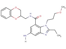 5-amino-N-(2,3-dihydro-1,4-benzodioxin-2-ylmethyl)-2-ethyl-1-(3-methoxypropyl)-1H-benzimidazole-7-carboxamide