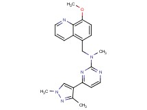 4-(1,3-dimethyl-1H-pyrazol-4-yl)-N-[(8-methoxyquinolin-5-yl)methyl]-N-methylpyrimidin-2-amine
