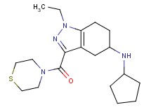 N-cyclopentyl-1-ethyl-3-(4-thiomorpholinylcarbonyl)-4,5,6,7-tetrahydro-1H-indazol-5-amine