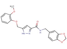 N-(1,3-benzodioxol-5-ylmethyl)-5-[(2-methoxyphenoxy)methyl]-1H-pyrazole-3-carboxamide