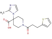 4-(2-methyl-1H-imidazol-1-yl)-1-[3-(2-thienyl)propanoyl]piperidine-4-carboxylic acid