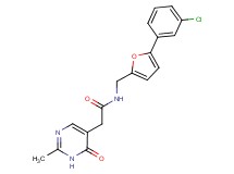 N-{[5-(3-chlorophenyl)-2-furyl]methyl}-2-(2-methyl-6-oxo-1,6-dihydropyrimidin-5-yl)acetamide