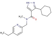 3-cyclohexyl-N-[(5-ethyl-2-pyridinyl)methyl]-N-methyl-1H-pyrazole-4-carboxamide