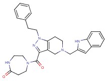 1-{[5-(1H-indol-2-ylmethyl)-1-(2-phenylethyl)-4,5,6,7-tetrahydro-1H-pyrazolo[4,3-c]pyridin-3-yl]carbonyl}-1,4-diazepan-5-one
