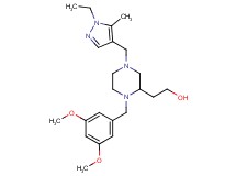 2-{1-(3,5-dimethoxybenzyl)-4-[(1-ethyl-5-methyl-1H-pyrazol-4-yl)methyl]-2-piperazinyl}ethanol
