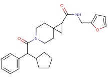 6-[cyclopentyl(phenyl)acetyl]-N-(2-furylmethyl)-6-azaspiro[2.5]octane-1-carboxamide