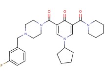 1-cyclopentyl-3-{[4-(3-fluorobenzyl)-1-piperazinyl]carbonyl}-5-(1-piperidinylcarbonyl)-4(1H)-pyridinone