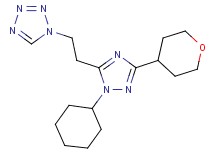 1-{2-[1-cyclohexyl-3-(tetrahydro-2H-pyran-4-yl)-1H-1,2,4-triazol-5-yl]ethyl}-1H-tetrazole