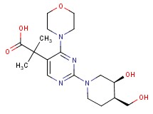 2-{2-[(3S*,4R*)-3-hydroxy-4-(hydroxymethyl)piperidin-1-yl]-4-morpholin-4-ylpyrimidin-5-yl}-2-methylpropanoic acid
