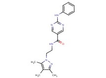 2-anilino-N-[2-(3,4,5-trimethyl-1H-pyrazol-1-yl)ethyl]-5-pyrimidinecarboxamide