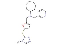 N-({5-[(4-methyl-4H-1,2,4-triazol-3-yl)thio]-2-furyl}methyl)-N-(pyridin-3-ylmethyl)cycloheptanamine