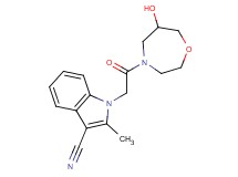 1-[2-(6-hydroxy-1,4-oxazepan-4-yl)-2-oxoethyl]-2-methyl-1H-indole-3-carbonitrile