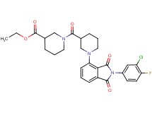 ethyl 1-({1-[2-(3-chloro-4-fluorophenyl)-1,3-dioxo-2,3-dihydro-1H-isoindol-4-yl]-3-piperidinyl}carbonyl)-3-piperidinecarboxylate