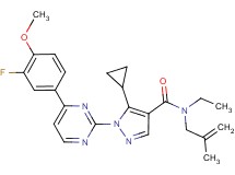 5-cyclopropyl-N-ethyl-1-[4-(3-fluoro-4-methoxyphenyl)-2-pyrimidinyl]-N-(2-methyl-2-propen-1-yl)-1H-pyrazole-4-carboxamide