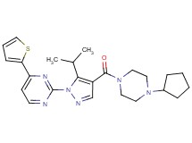 2-{4-[(4-cyclopentyl-1-piperazinyl)carbonyl]-5-isopropyl-1H-pyrazol-1-yl}-4-(2-thienyl)pyrimidine