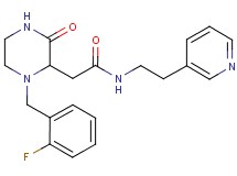 2-[1-(2-fluorobenzyl)-3-oxo-2-piperazinyl]-N-[2-(3-pyridinyl)ethyl]acetamide