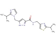 5-[(2-isopropyl-1H-imidazol-1-yl)methyl]-N-[(2-isopropyl-1,3-thiazol-4-yl)methyl]-1H-pyrazole-3-carboxamide