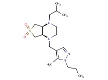 (4aR*,7aS*)-1-isobutyl-4-[(5-methyl-1-propyl-1H-pyrazol-4-yl)methyl]octahydrothieno[3,4-b]pyrazine 6,6-dioxide