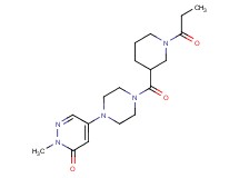 2-methyl-5-{4-[(1-propionyl-3-piperidinyl)carbonyl]-1-piperazinyl}-3(2H)-pyridazinone