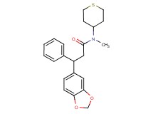 3-(1,3-benzodioxol-5-yl)-N-methyl-3-phenyl-N-(tetrahydro-2H-thiopyran-4-yl)propanamide