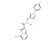 3-fluoro-N-{[1-(4-fluorophenyl)-1H-pyrazol-4-yl]methyl}-N,5-dimethylimidazo[1,2-a]pyridine-2-carboxamide