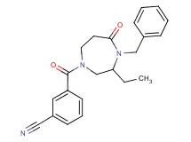3-[(4-benzyl-3-ethyl-5-oxo-1,4-diazepan-1-yl)carbonyl]benzonitrile