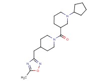 1-cyclopentyl-3-({4-[(5-methyl-1,2,4-oxadiazol-3-yl)methyl]-1-piperidinyl}carbonyl)piperidine
