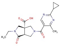 (3aR*,6aS*)-5-[(2-cyclopropyl-4-methylpyrimidin-5-yl)carbonyl]-2-ethyl-1-oxohexahydropyrrolo[3,4-c]pyrrole-3a(1H)-carboxylic acid