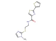 N-{2-[(1-methyl-1H-imidazol-2-yl)thio]ethyl}-2-(2-thienyl)-1,3-thiazole-4-carboxamide