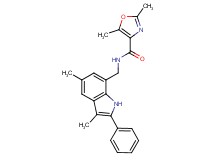 N-[(3,5-dimethyl-2-phenyl-1H-indol-7-yl)methyl]-2,5-dimethyl-1,3-oxazole-4-carboxamide