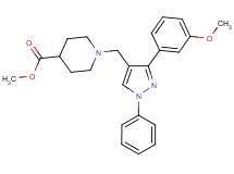 methyl 1-{[3-(3-methoxyphenyl)-1-phenyl-1H-pyrazol-4-yl]methyl}-4-piperidinecarboxylate