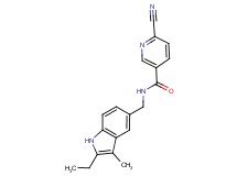 6-cyano-N-[(2-ethyl-3-methyl-1H-indol-5-yl)methyl]nicotinamide