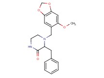 3-benzyl-4-[(6-methoxy-1,3-benzodioxol-5-yl)methyl]piperazin-2-one