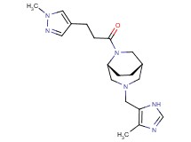 (1S*,5R*)-3-[(4-methyl-1H-imidazol-5-yl)methyl]-6-[3-(1-methyl-1H-pyrazol-4-yl)propanoyl]-3,6-diazabicyclo[3.2.2]nonane