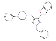 2-(4-{[3-(1-benzofuran-2-yl)-1-benzyl-1H-pyrazol-4-yl]methyl}-1-piperazinyl)pyrazine