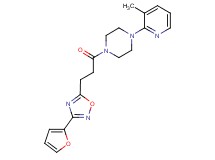 1-{3-[3-(2-furyl)-1,2,4-oxadiazol-5-yl]propanoyl}-4-(3-methyl-2-pyridinyl)piperazine