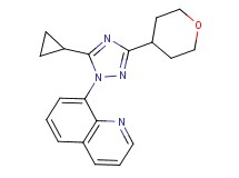 8-[5-cyclopropyl-3-(tetrahydro-2H-pyran-4-yl)-1H-1,2,4-triazol-1-yl]quinoline