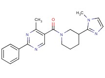 4-methyl-5-{[3-(1-methyl-1H-imidazol-2-yl)-1-piperidinyl]carbonyl}-2-phenylpyrimidine