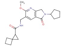 N-[(6-cyclopentyl-2-methoxy-5-oxo-6,7-dihydro-5H-pyrrolo[3,4-b]pyridin-3-yl)methyl]spiro[2.3]hexane-1-carboxamide