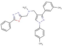 N-methyl-1-[3-(3-methylphenyl)-1-(4-methylphenyl)-1H-pyrazol-4-yl]-N-[(5-phenyl-1,3,4-oxadiazol-2-yl)methyl]methanamine