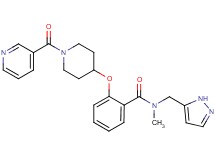 N-methyl-N-(1H-pyrazol-5-ylmethyl)-2-{[1-(3-pyridinylcarbonyl)-4-piperidinyl]oxy}benzamide