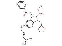 methyl 3-(benzoylamino)-5-{[(2E)-4-methyl-2-penten-1-yl]amino}-1-(tetrahydro-2-furanylmethyl)-1H-pyrrolo[2,3-b]pyridine-2-carboxylate